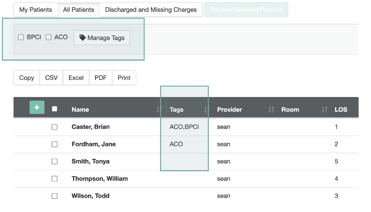 patient tagging screenshot